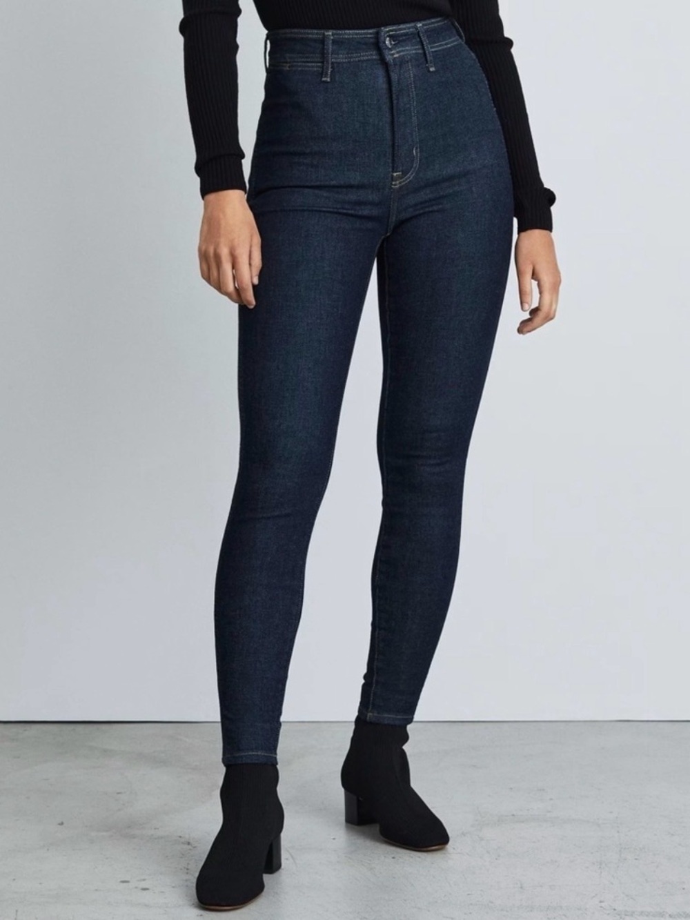 Everlane Dark Blue The Way High-Rise Skinny Jeans